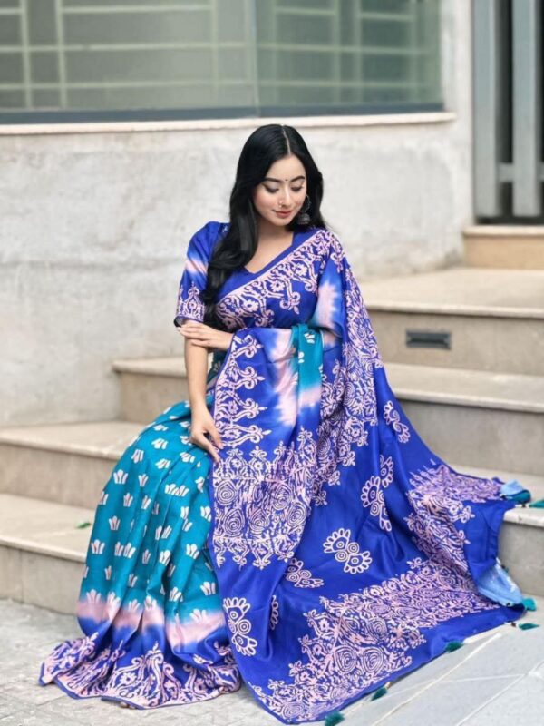 চান্দেরি সিল্ক শাড়ি – ব্লাউজ পিছসহ
