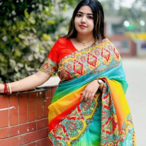Exclusive Chanderi Silk Colorful Saree