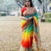 Exclusive Chanderi Silk Colorful Saree
