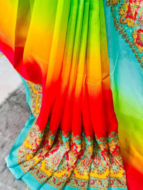 Exclusive Chanderi Silk Colorful Saree