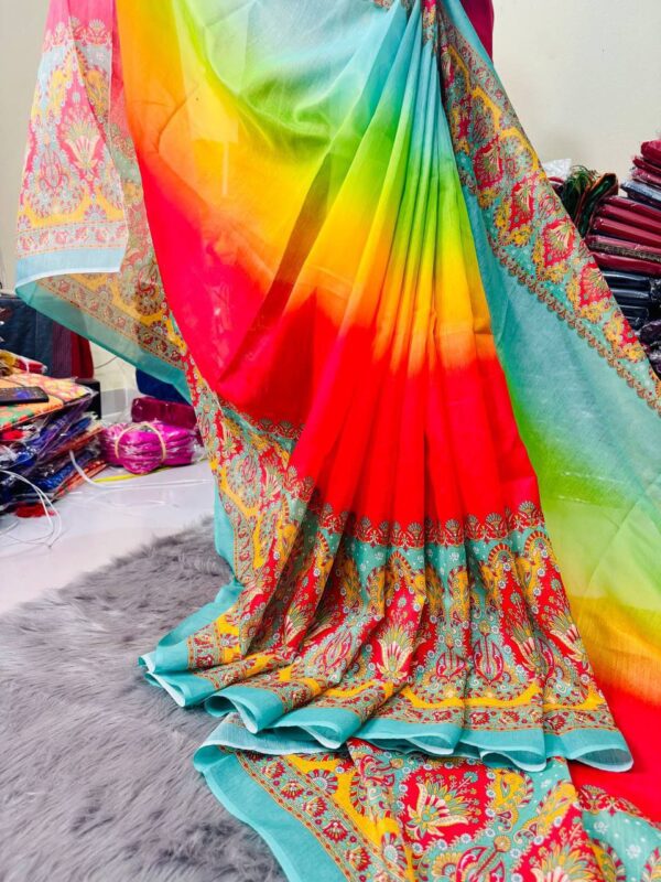 Exclusive Chanderi Silk Colorful Saree