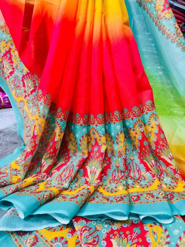 Exclusive Chanderi Silk Colorful Saree