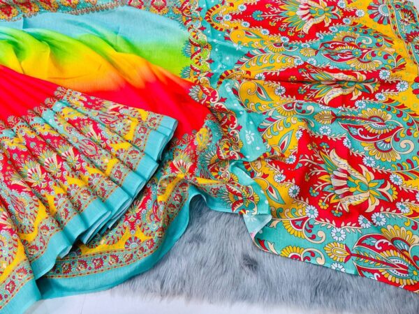 Exclusive Chanderi Silk Colorful Saree