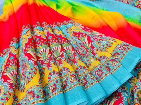 Exclusive Chanderi Silk Colorful Saree