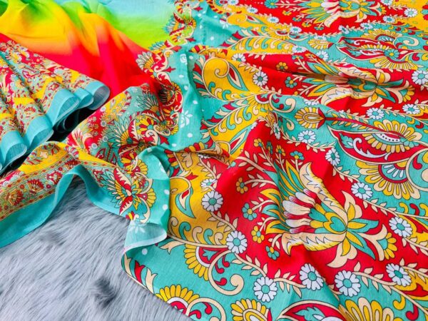 Exclusive Chanderi Silk Colorful Saree