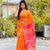 Color Contrast Jamdani Motive Pest Afsan Print Saree
