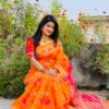 Color Contrast Jamdani Motive Pest Afsan Print Saree